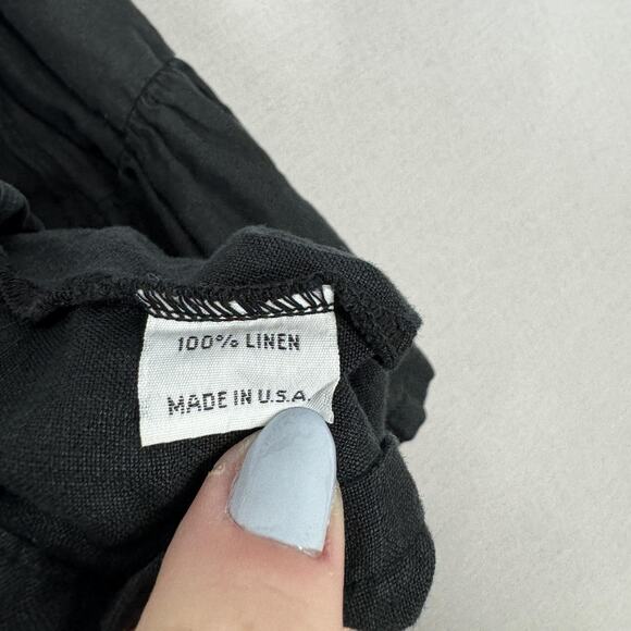 Bryn Walker Top Womens Small Black Fran Linen Ruffle Bell Sleeve High-Low Blouse - Picture 11 of 12